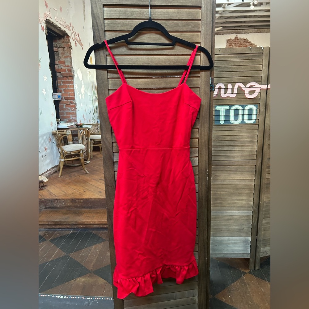 Lulu's Vibrant Red Midi Dress